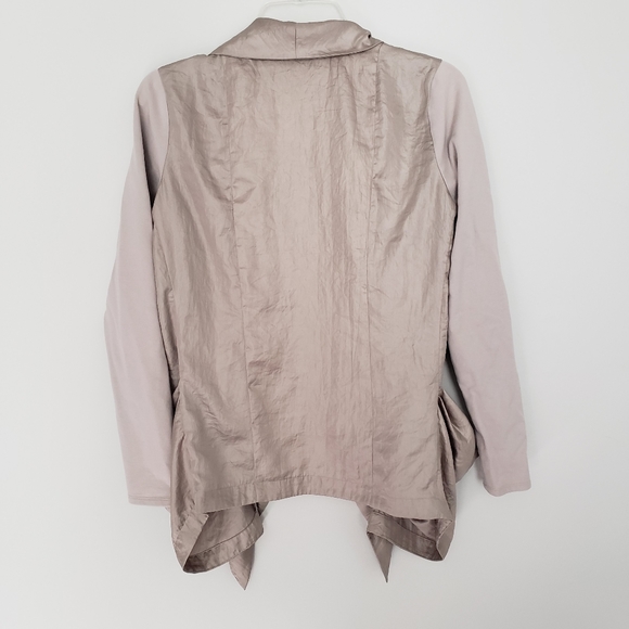 Vivienne Tam Gold Champagne Draped Boho Jacket - Picture 3 of 11